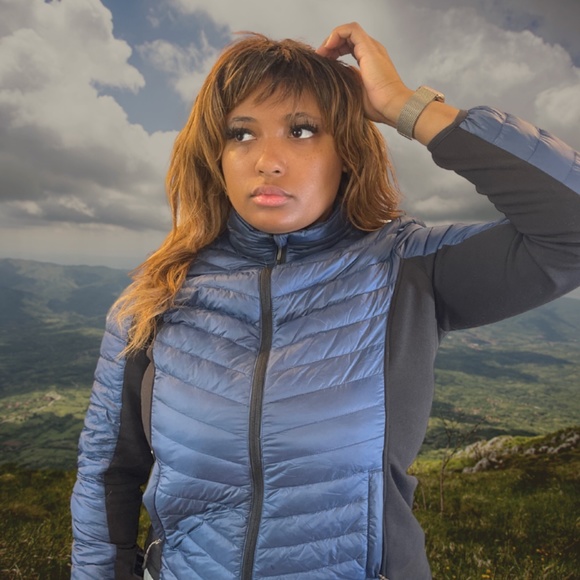 32 Degrees: Heat Women's Mixed Media Jacket, Blue (Size L) - Picture 1 of 5